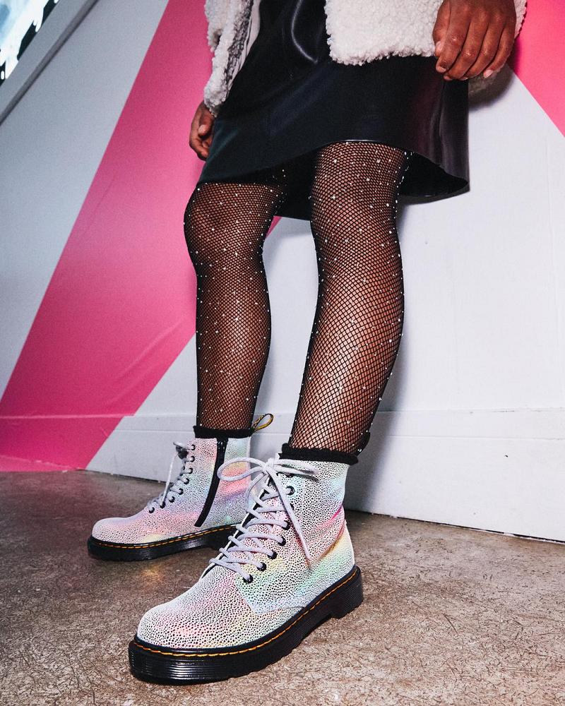 Dr Martens Junior 1460 Pascal Iridescent Snørestøvler Børn Flerfarvede | DK 683YXF
